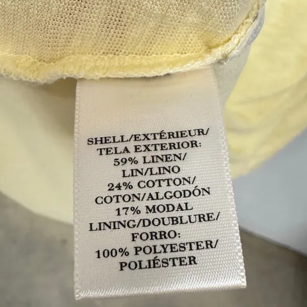 Ann Taylor Sunny Yellow Linen Blend Split Back Layered Top 3/4 Sleeve Large Boho - Image 6