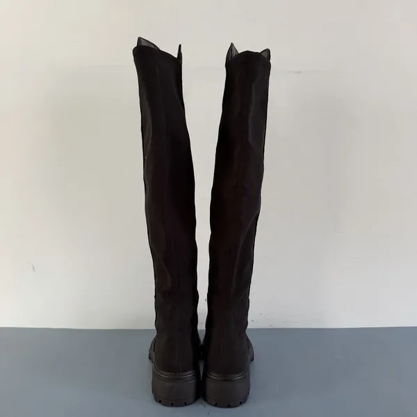 Unisa Waide Knee High Black Pull On Lug Sole‎ Tall Boots - Image 6