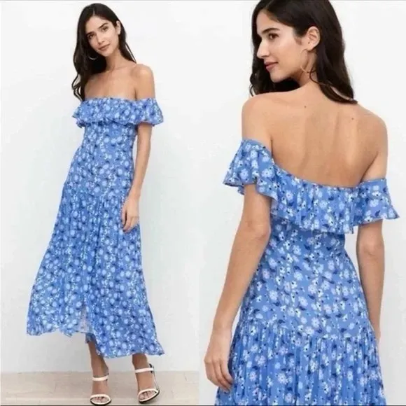 Yumi‎ Kim Ray of Light Blue Spring Floral Maxi Dress Size 6 – Feminine & Flowing - Image 2