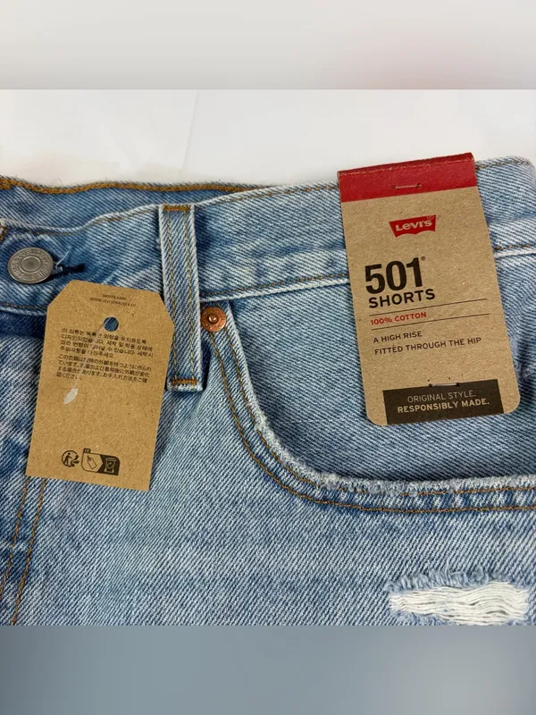 NWT Levi's 501 Women Size 31 High Rise Distressed Button Fly Cut Off Jean Shorts - Image 7