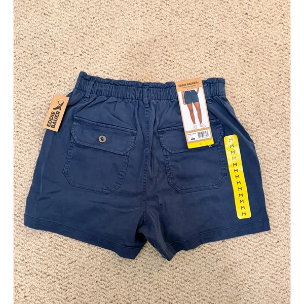 NWT Eddie Bauer Everyday Tencel Lyocell Utility Shorts Blue Women's Medium - Image 5