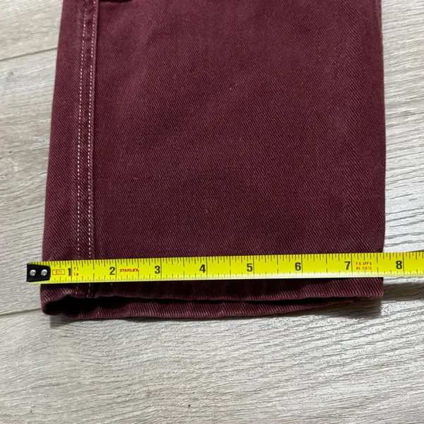 Empyre‎ Loose Fit Skate Pants Burgundy Double Knee Workwear Jeans Womens 28 y2k - Image 5