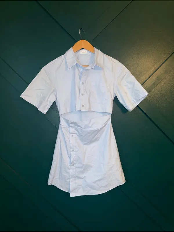 Aureum The Label White Cut Out Dress Shirt Mini Dress Size XS - Image 2