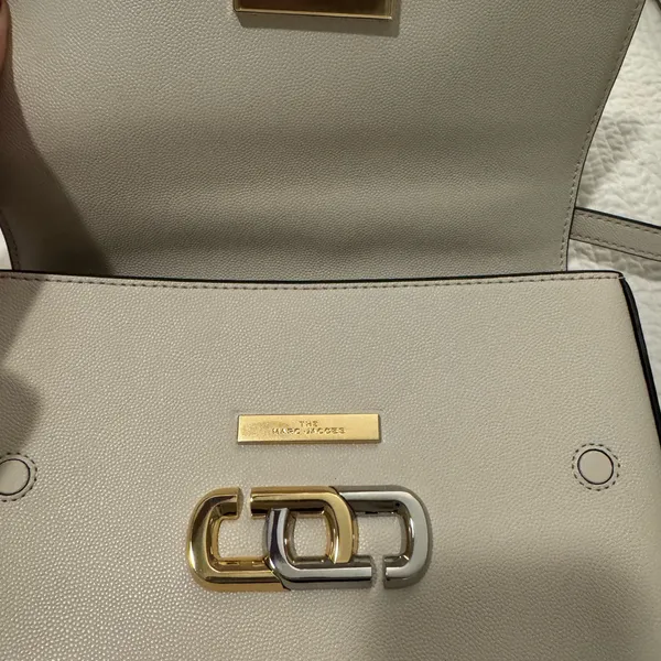 Marc Jacobs Ivory Crossbody Bag with Gold Accent - Image 8