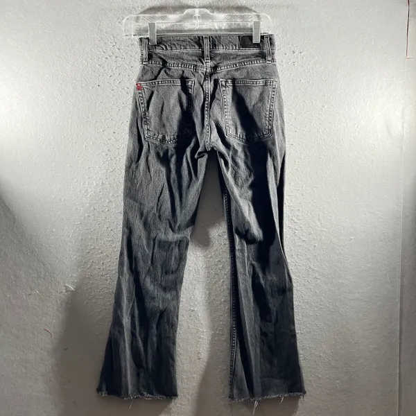 1240 | BDG 90s Bootcut‎ High Waisted Raw Hem Grunge Jeans Washed Black Women 24 - Image 2