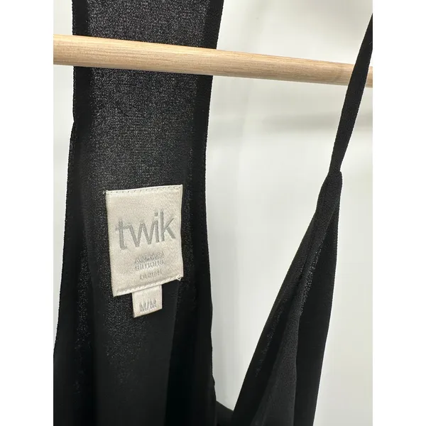 Twik Top Women MEDIUM Black Scoop Neck Racerback Sleeveless Blouse‎ Tank - Image 4
