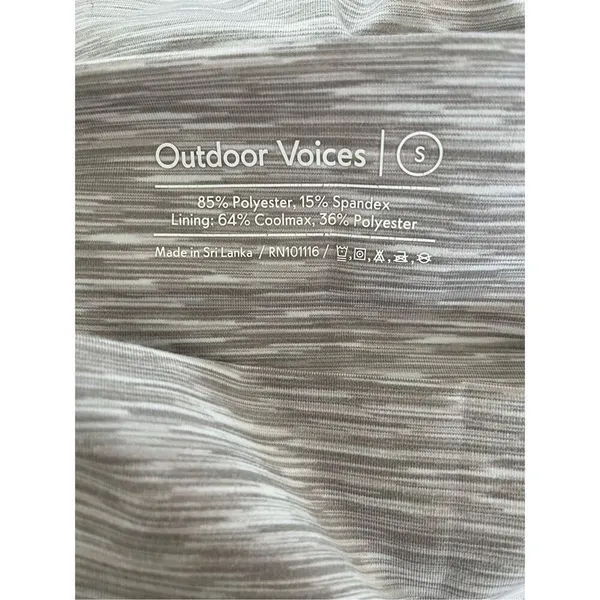 Outdoor Voices Flow 7” Athletic Fold Over High‎ Rise Bike Tan Heathered Shorts - Image 2