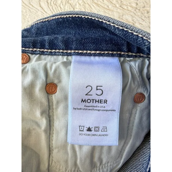 Mother‎ Superior The Tomcat Playing W Scissors High Rise Straight Jeans Size 25 - Image 7