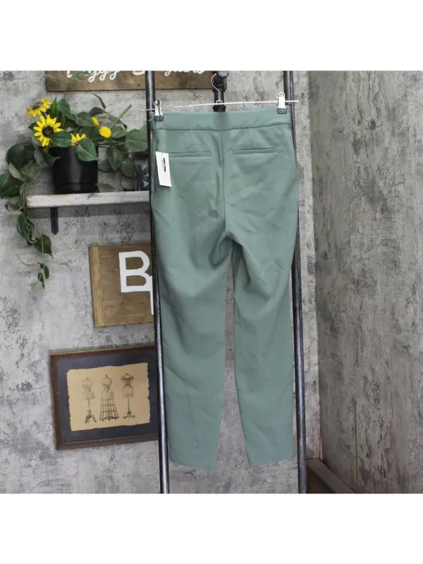 A New Day Womens High-Rise Skinny Ankle Pull-On Pants Trousers Olive Green 2 - Image 2