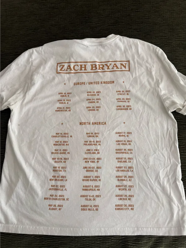Zach Bryan tee White Size XL - Image 2