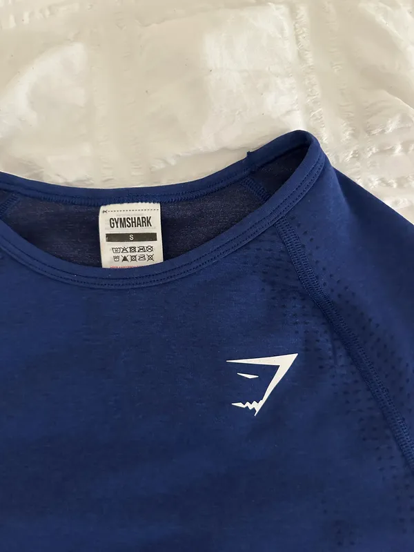 Navy Blue Gymshark Long Sleeve Top - Image 3