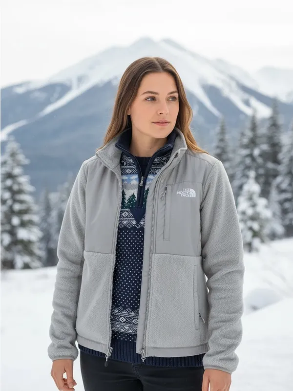 The North Face Hybrid Fleece Jacket Gray Full Zip Women’s Small Outdoor Gorpcore - Image 5