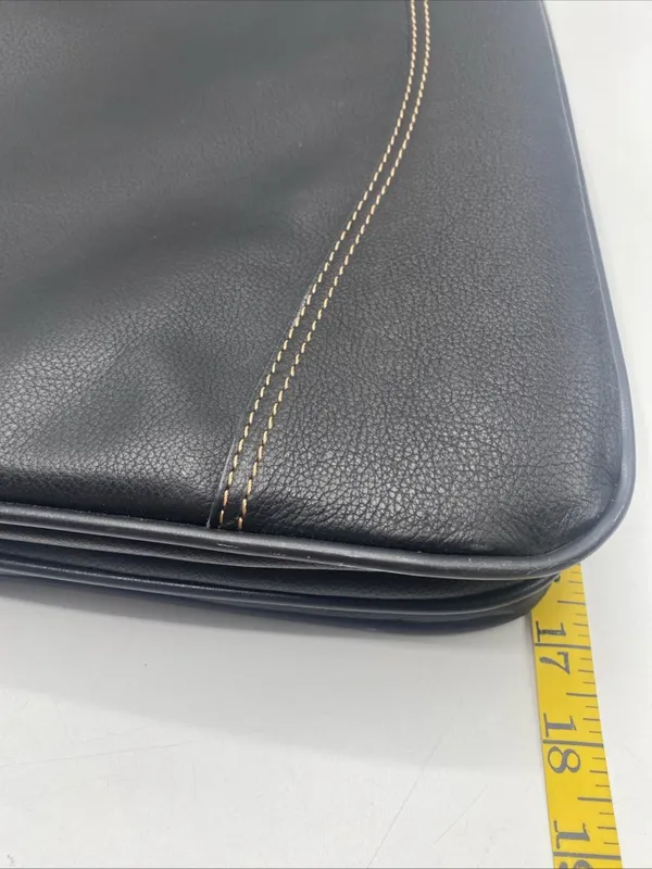 Franklin Covey Leather Messenger Shoulder Laptop Bag Travel Handbag Purse Black - Image 6