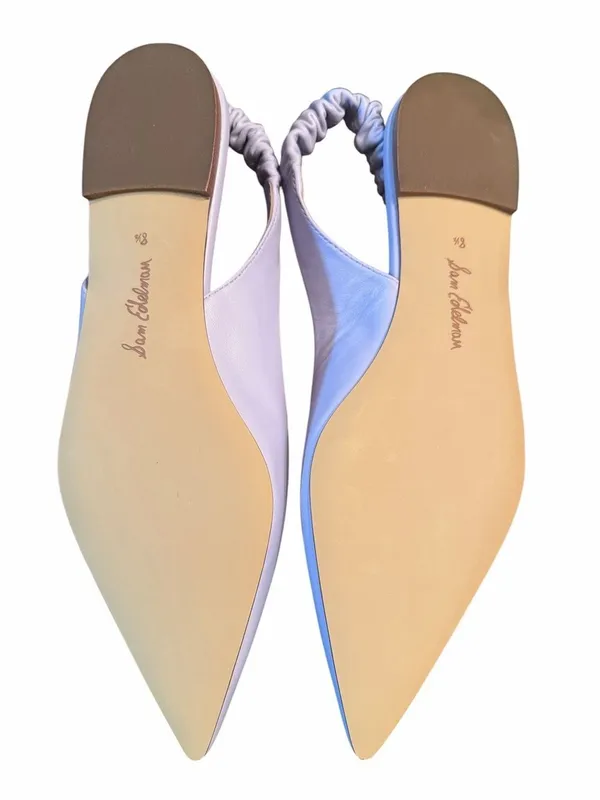 Sam Edelman Misty Lilac Pointed Toe Leather Slingback Flat Shoes(Size 8.5M) - Image 5