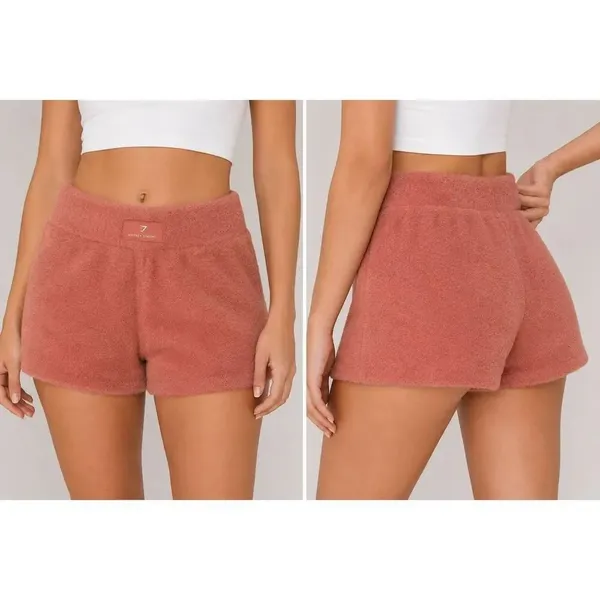 Gymshark Whitney Simmons Fuzzy Lounge Shorts Pink Size Medium - Image 2
