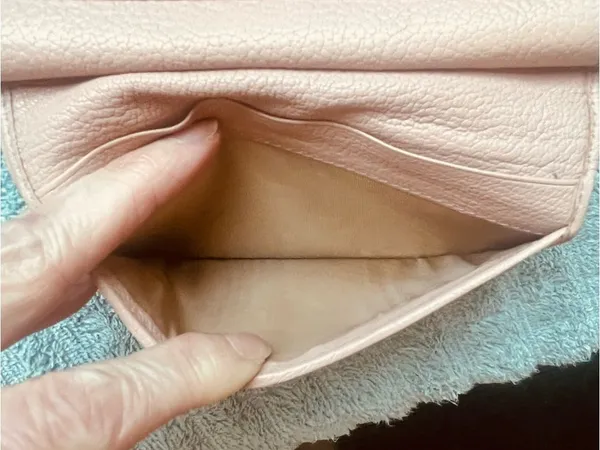Miu Miu Madras Fiocco Trifold Wallet Blush Pink Leather Bow COA Authentic -EUC - Image 9