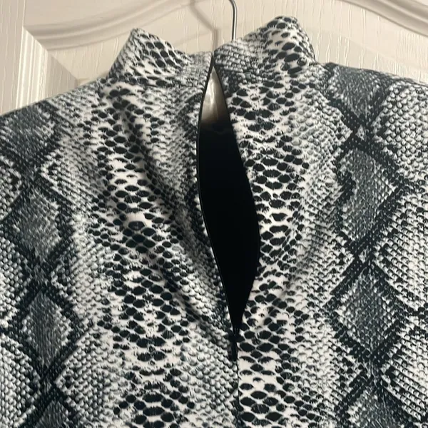 Meshki Gray Snakeskin Long Sleeve Thong Bodysuit Clubcore Going Out Y2K Glam - Image 5