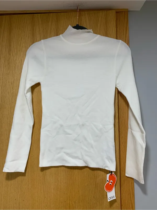 Cider White Mockneck Sweater - Size XS - Image 2