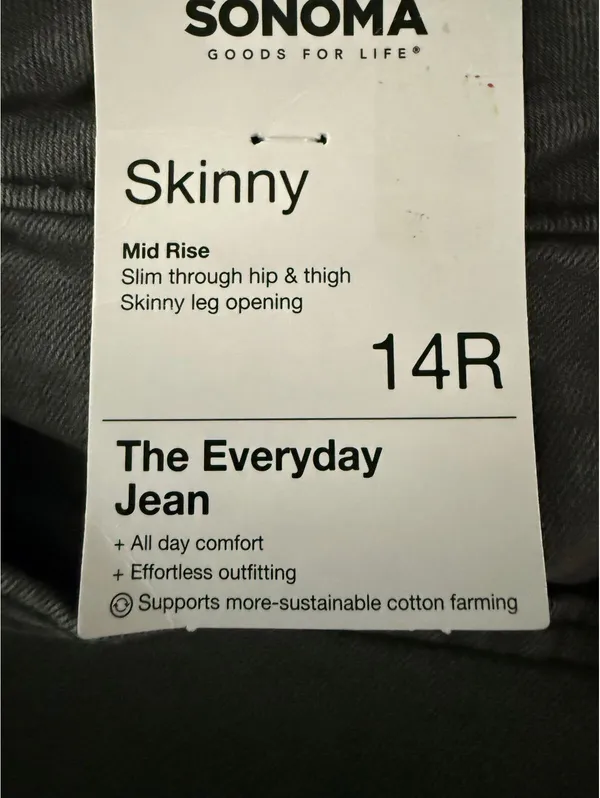 Sonoma The Everyday Jean Women's Size 14 Skinny Mid-Rise Cutoff Streetwear Urban - Image 8