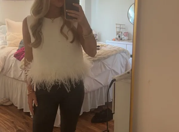 The Pants Store womens white blouse tank - Image 3