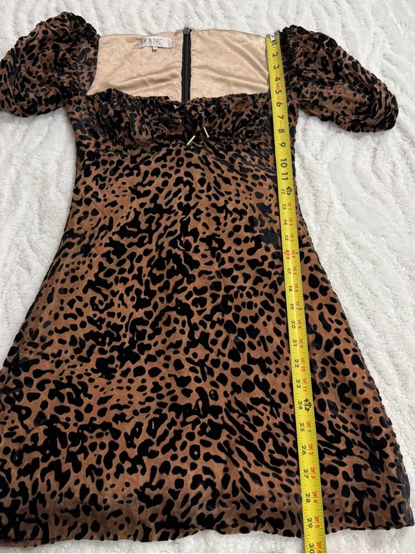 House of CB Athena Leopard Burnout Velvet Corset Mini Dress XS - Image 6