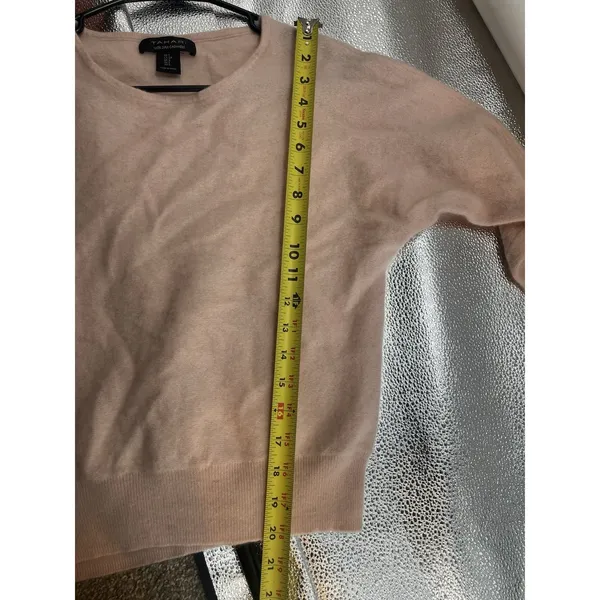 Tahari 100% 2 Ply Cashmere Pull Over Sweater Blush Pink‎ Small Winter Soft - Image 4