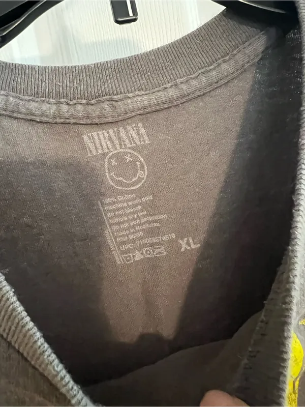 NIRVANA Black Short Sleeve Graphic Tee with Yellow Logo - Image 3