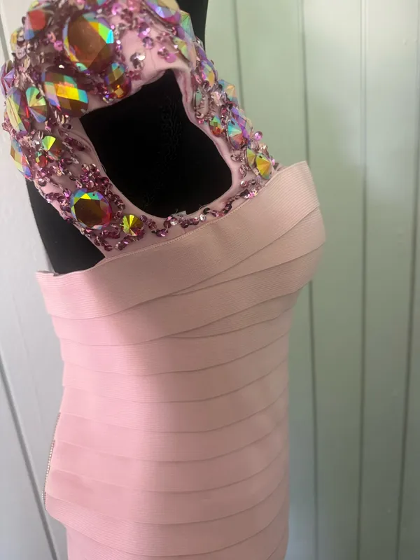 Sherri Hill Pink Mini Dress Sequin - Image 4