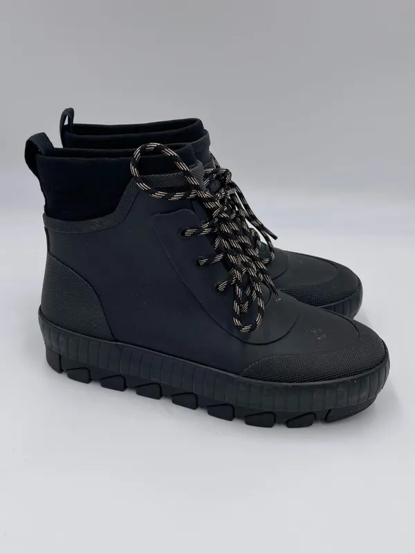 Sperry Torrent Lace Up Rain Boots Size 6.5 Black Waterproof Rubber Gorpcore - Image 2