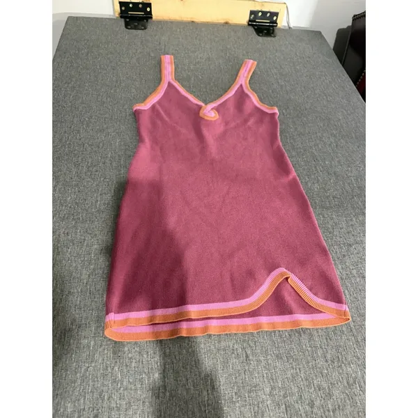 Free People Beach Pink Blair Sweater Knit Mini Dress Sz L Vacation Coastal - Image 3