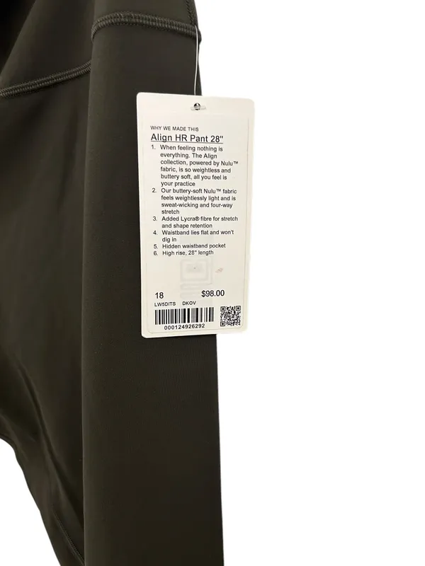 Lululemon NWT Align HR Pant 28” Dark Olive Size 18 Authentic ( SOLD OUT) - Image 5