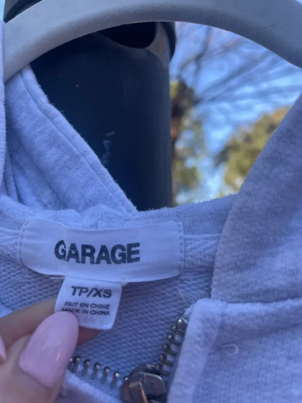Garage Light Gray Zip Up Sweater - Image 2