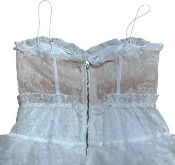 For Love & Lemons White Jules Mini Dress Women’s US L - Image 6