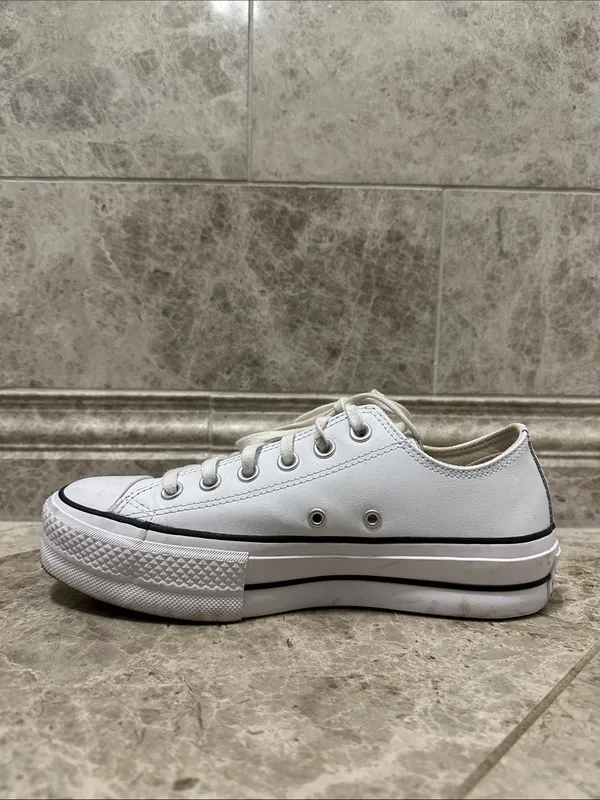 Converse Chuck Taylor All Star Leather Platform Sneaker White Size 7.5 - Image 8