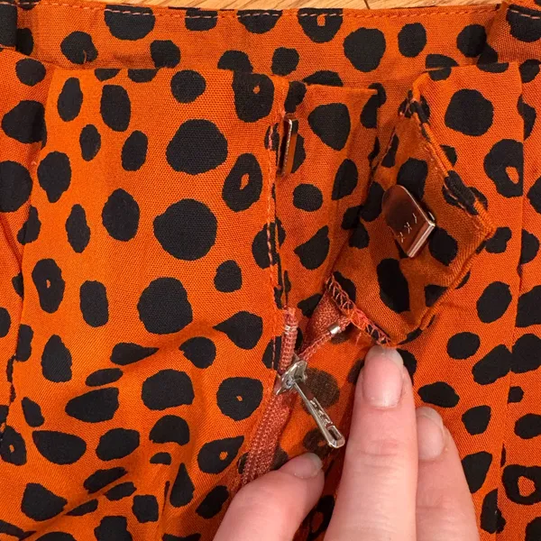 Valija “Harvard Pant” – NWT – Small – Orange + Black Dot Print Wide Leg Pants - Image 2