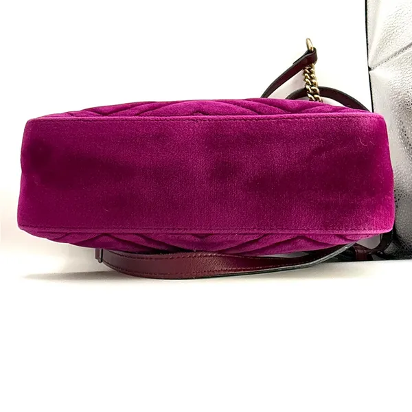 Gucci GG Velvet Marmont Camera Bag, Fuchsia - Image 6