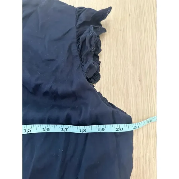 Aritzia Wilfred Sidonie Tiered Black Babydoll Dress Flutter Sleeve Lined 1478 - Image 8