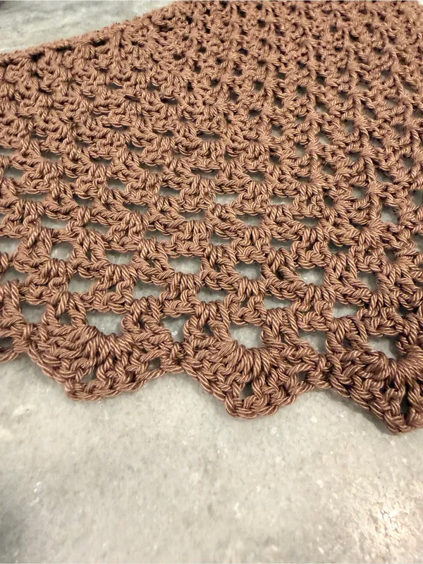 Handmade Crochet Bandana Head Scarf Cotton Boho Triangle Wrap Fest Cottagecore - Image 2