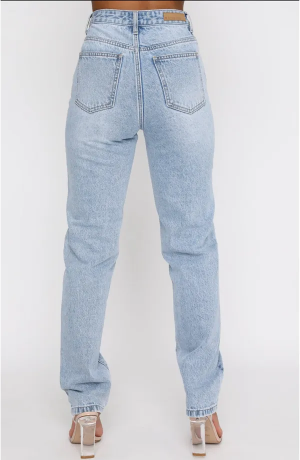 White Fox Who's That Girl Straight Leg Denim Jeans - Image 7