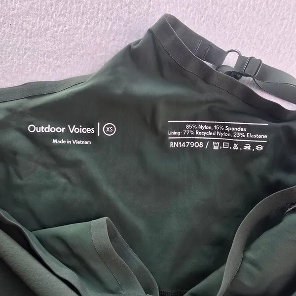 Outdoor Voices‎ Exercise Dress Forest Green Racerback Built-in Shorts Pockets XS - Image 5