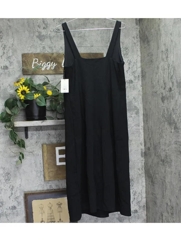 A New Day Ponte Knit Sleeveless Square Neck Midi Dress 94435280 Black L - Image 2