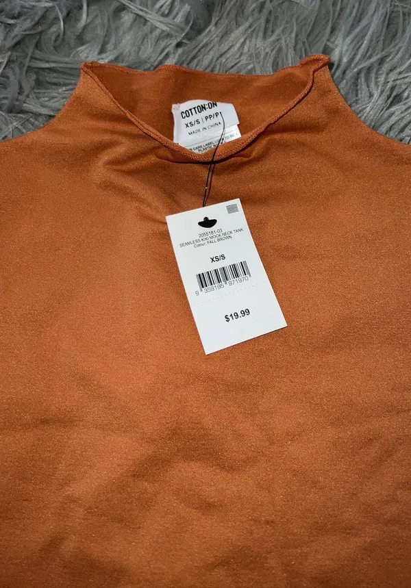 Cotton On Seamless kiki mock neck tank fall brown - Image 3