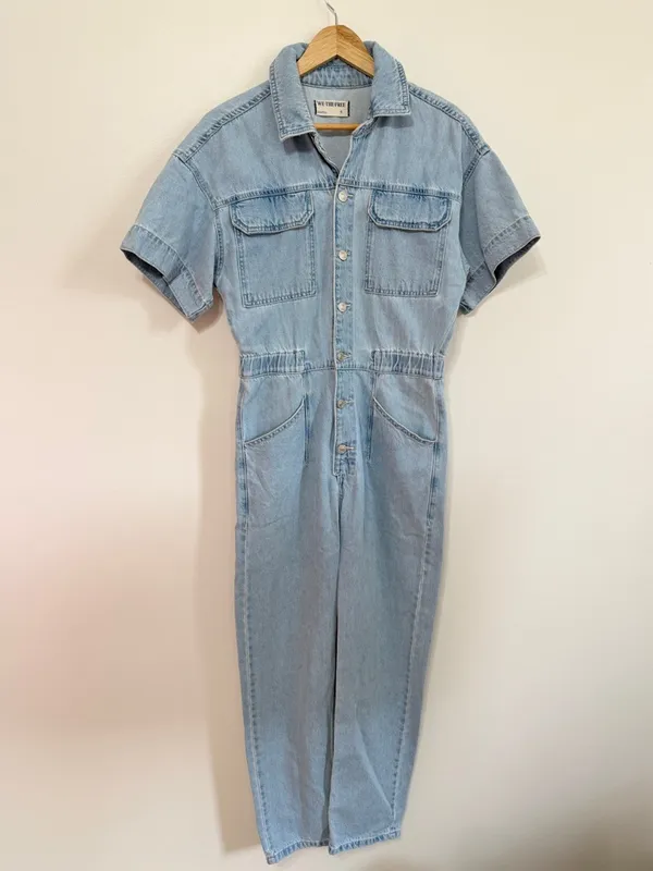 Free People Denim Jumpsuit Size Small Merci - Image 2