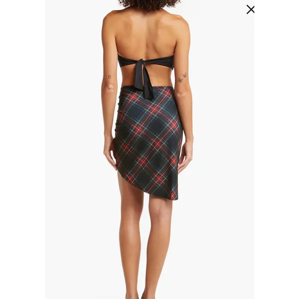 Normal Kamali‎ Tartan Side Drape Cover Up Skirt Size XS KK422XPL030606 Plaid - Image 2