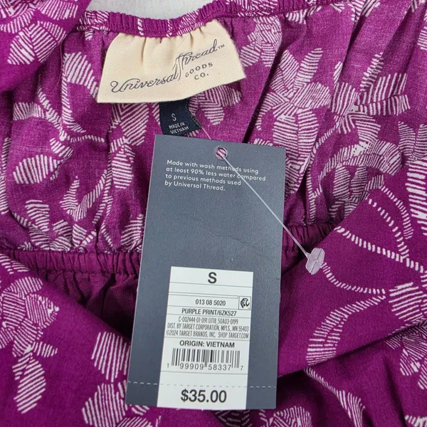 Universal Threads NWT Purple Floral Tiered Midi Dress Ruffle Strap Cotton Small - Image 3