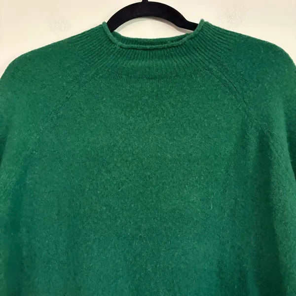 J.Crew Emerald Green rollneck‎ Crewneck wool blend Sweater Small Pullover - Image 2