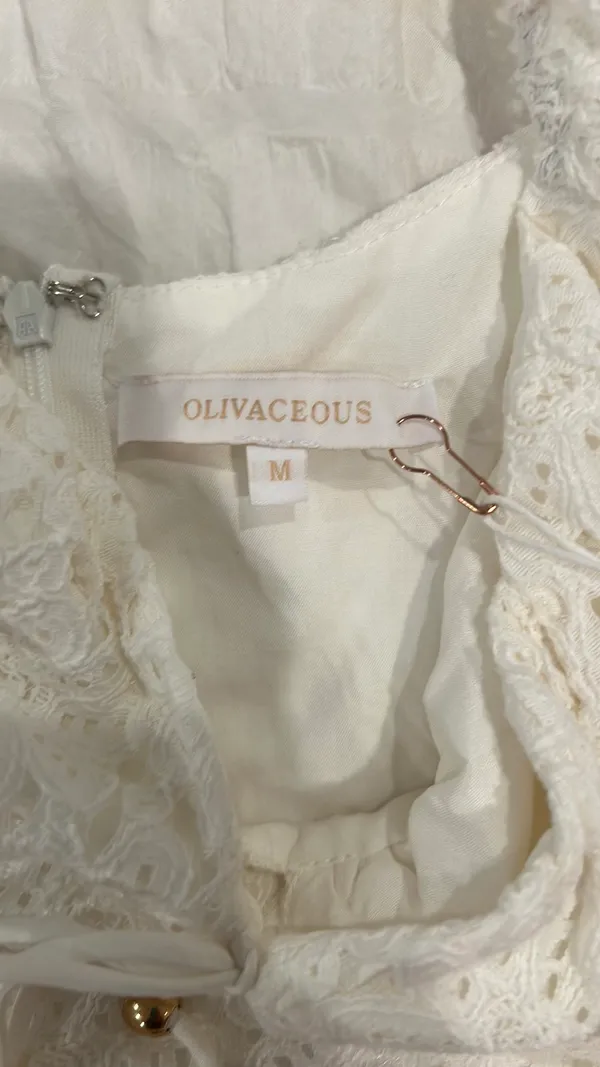 Olivaceous NWT White Lace Ruffle Mini Dress/ Romper - Image 5