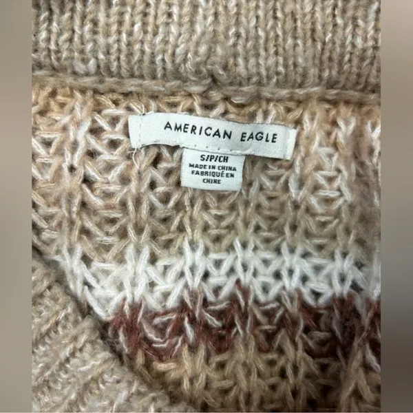 American Eagle Oversized Striped Chunky Knit Sweater | Small - Image 9