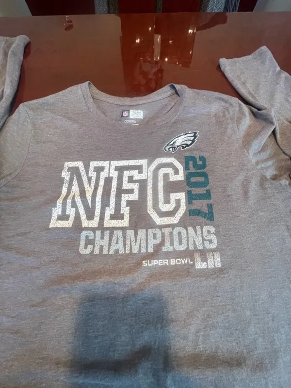 NFL Philadelphia Eagles NFC Champions Super Bowl LII Gray Long Sleeve Top Womens XL - Image 8