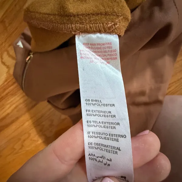 Yumi Kim Faux Leather A-Line Skirt Size 8/10 Brown Textured Back Zip Mini Skirt - Image 5